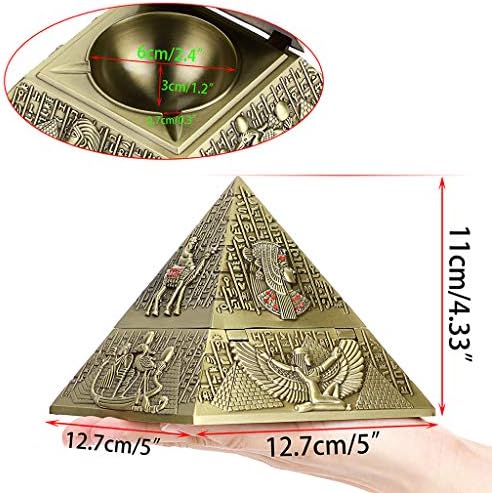 מאפשי פירמידה של מתכת אטומה לרוח היפית - מחזיק מאפשי סיגריות בסגנון מצרי וינטג