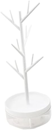 שרשרת גלפדה תצוגת ילדה עגיל לבן עם צמיד אחסון עגילי בסיס ציפורים מסתובבים לילדות שולחן ותכשיטים מארגן מגדל עץ