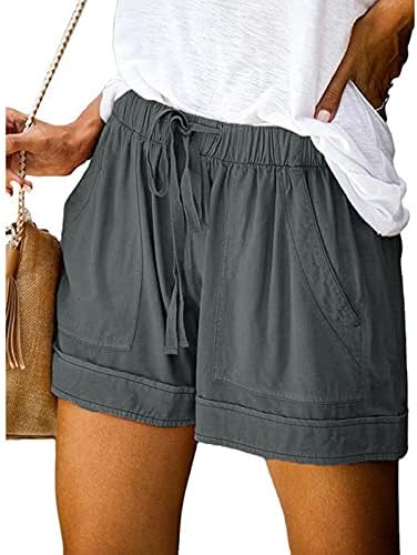 מכנסיים קצרים לנשים קיץ מזדמן בגזרה גבוהה בתוספת גודל שרוך 5 ליטר עם שני כיסי צד מכנסיים טרנדיים