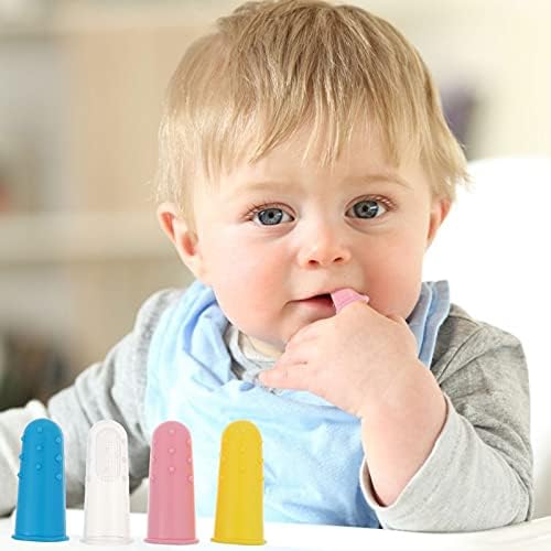 קיסאנג ' ל 8 יחידות תינוק אצבע מברשת שיניים לשון ניקוי סיליקון אצבע מברשת תינוקות פעוט שיניים מברשת רך תינוקות
