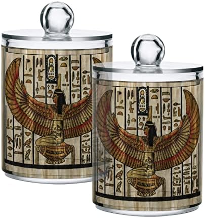 מצרים עתיקים 2 חבילות כותנה כותנה מחזיק כדור סבל מארגן מארגן מכשירי כותנה מפלסטיק פחיות עם מכסים כותנה כדור