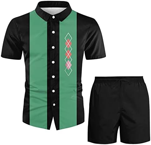 חולצת פולו לגברים ומערכות קצרות שני תלבושות קיץ של שני חלקים סט אימונית פולו לגברים מתאימים לטרקלין
