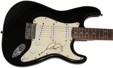 גארי קלארק ג 'וניור חתם על חתימה בגודל מלא פנדר שחור סטראטוקסטר גיטרה חשמלית ג' יימס ספנס ג ' יי. אס. איי