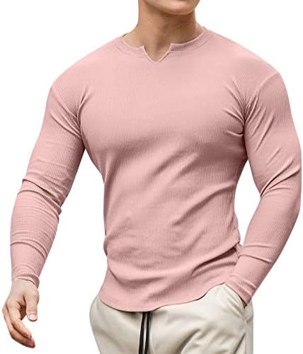 חולצות טריקו לספורט סרוג של גברים שרירים רזים מתאימים אלסטי הנלי נגד צוואר צוואר צוואר אימון