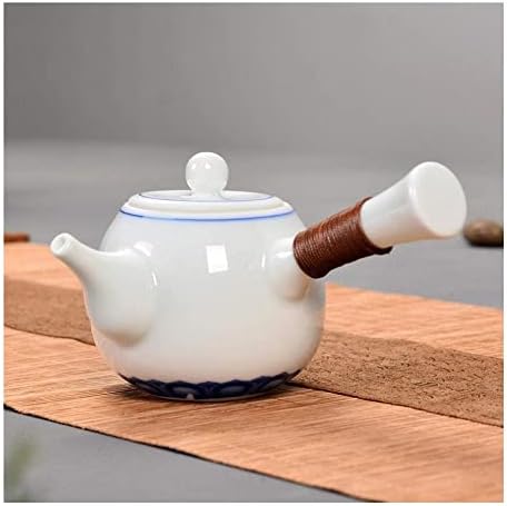 סיר תה צמחים קומקום תה סירי תה כחול ולבן חרסינה קומקום תה יצרנית תה קרמיקה סט צד גיהוץ ידית יחידה