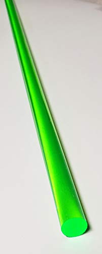3/4 קוטר x 36 ארוך ירוק בהיר פלורסנט פלורסנט שקוף מוט אקרילי אקרילי מוט Lucite - 19 ממ - .75