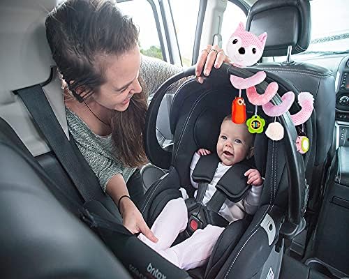 צעצועי מושב לרכב לתינוק, פעילות תינוקות צעצועים ספירליים 0-6 חודשים תלויים צעצועי טיולון צעצועי עריסה לתינוק עם