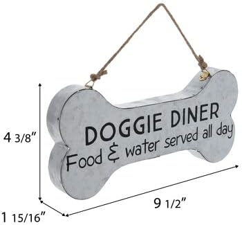 כלבלב דיינר עצם מתכת קיר קישוט בית תפאורה למטבח 9.5 כלב מעון יום רוחב