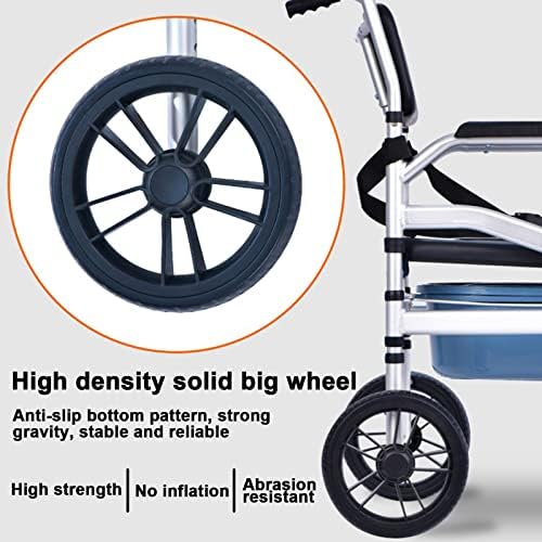 מקלחת תחבורה כיסאות על גלגלים אלומיניום סגסוגת מתקפל מקלחת כיסא גלגלים 10 ב גדול אחורי גלגל