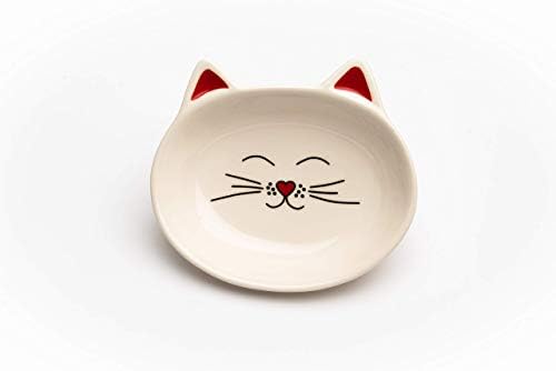 פארק לייף מעצב צלחת חתול אוסקר - קערות האכלה - קערות מזון ומים בצורת חתולים לחתולים