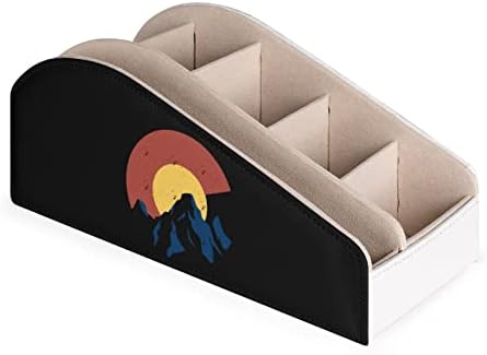 דגל קולורדו דגל ההר מחזיק בשלט רחוק PU תיבת מארגן אחסון עור לשולחן העבודה Offce Home