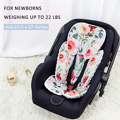 ראש מושב לרכב תמיכה בגוף וכיסויים למושב רכב לתינוקות, כיסוי מושב רכב פרחוני עם חלונות ציפוי, תוספת