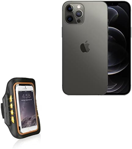 מקרה Boxwave עבור Apple iPhone 12 Pro Max - סרט זרוע ספורט Jogbrite, אור בטיחות נראות גבוה רץ LED SARL SARM FORDE