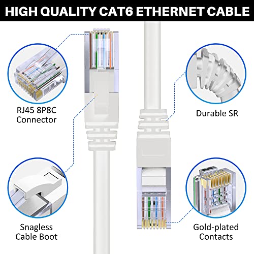 CAT 6 כבל אתרנט 300 רגל, כבל אינטרנט חתול 6, כבל תיקון CAT6, רשת, LAN, כבל RJ45 נטול נטול, תומך ב- CAT6/