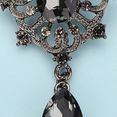 Rumtock Crystal Crystal Dangle טיפת סיכת סיכה שחורה קטנה לנשים יוניסקס גברים תכשיטים חליפת שמלה