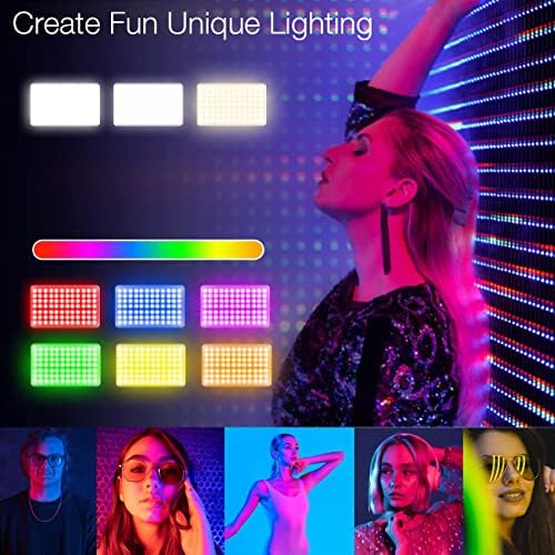 Fugetek RGB LED LED אור וידאו עם חצובה שולחן עבודה גמישה, 77 חרוזי RGB, בקר קווי, מופעל על ידי USB, נייד, 3200K-6500K,