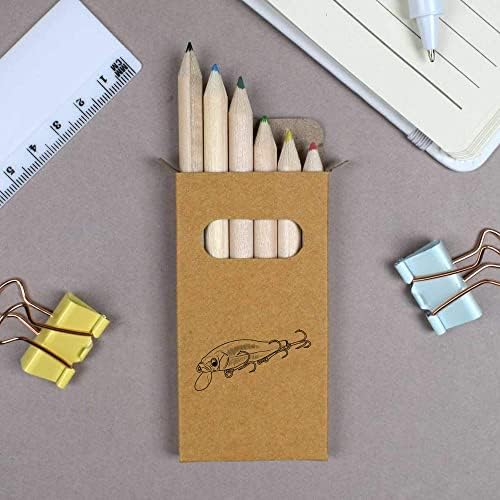 Azeeda 6 x 'פיתוי דיג' עפרונות קצרים 85 ממ/סט עיפרון צבעוני