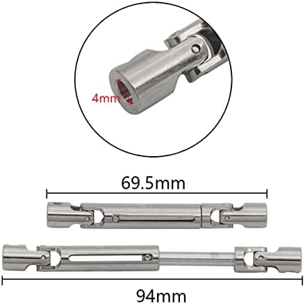 Almencla 1:12 RC רכב כונן פיר RC CVD CVD כונן פיר מתכת כונן כונן עבור MN78 רכבי רכב דגם אביזרי DIY, 1 זוג שחור