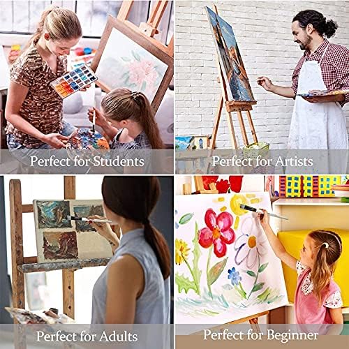 CXDTBH 10 PCS מברשות צבע אמנות כוללות נשיאה, לילדים, אמנים, אקריליק, שמן, צבעי מים וציור גואש