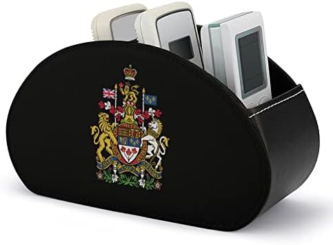 מעיל זרועות של קנדה מחזיק בשלט רחוק טלוויזיה עם 5 תאים מארגן אחסון ארגז עור PU עבור ציוד משרדי