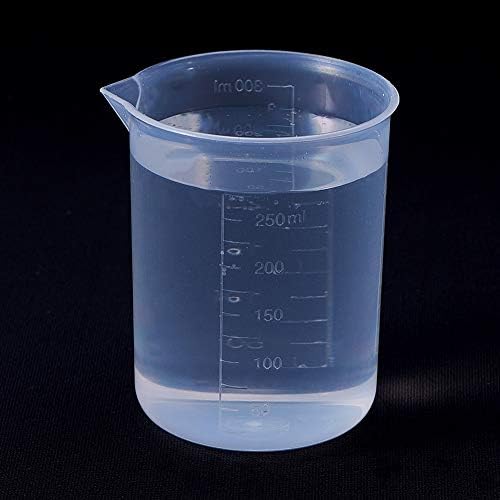 בטומשין 1 יחידות 300 מיליליטר מטרי ישר צורת שקוף פלסטיק כוס, נוזל מדידת כוסות בוגר תכליתי ערבוב כוסות שקוף למעבדה,