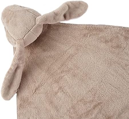 Bunnikins & Clover Taupe Bunny שמיכה לאבטחת תינוקות, שמיכה מפוצצת עם חיה ממולאת, שמיכה אהבה לבנים