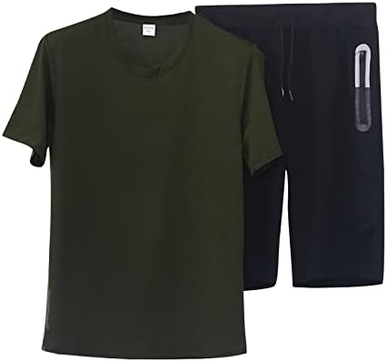 חולצות T לקיץ לגברים אורזות שני קטעים של שני חלקים מגדירים את חולצת טי שרוול קצרה ומעילי מכנסיים