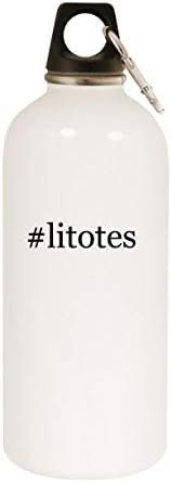 מוצרי מולנדרה ליטוטות - 20oz hashtag בקבוק מים לבנים נירוסטה עם קרבינר, לבן