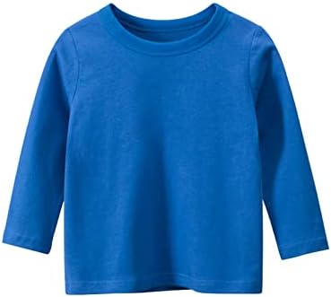 פעוטות ילדים בנות בנים שרוול ארוך חולצה בסיסית חולצה מזדמנת חולצה חולצה על גבי צבע אחיד עליון