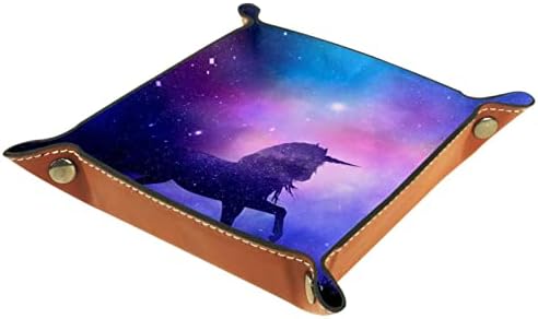 Lyetny Fantasy חד קרן כחול סגול כוכב לילה קופסא אחסון מיטה שולחן עבודה שולחן עבודה החלפת ארנק מפתח