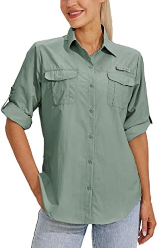 נשים UPF 50+ חולצות הגנה מפני שמש חולצות דיג שרוול ארוך SPF UV מהירות טיולים יבש חיצוני חולצות חיצוניות