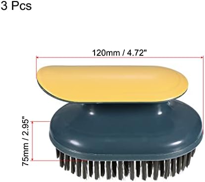 מברשת ניקוי של פטיקיל 4.7 אינץ ', 3 חבילות PP Bristle Hame Scrubber עם אחיזת שרירי הבטן לשטיפת