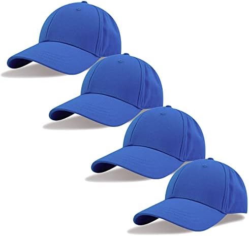 4 חבילה גברים נשים רגיל בייסבול כובע מתכוונן כותנה ריק נהג משאית כובע נמוך פרופיל מוצק אבא